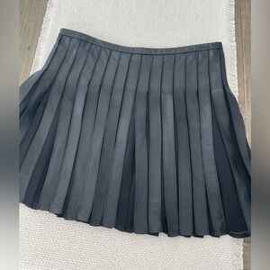 Joie Elegant Black Leather Pleated Skirt EXC SMALL